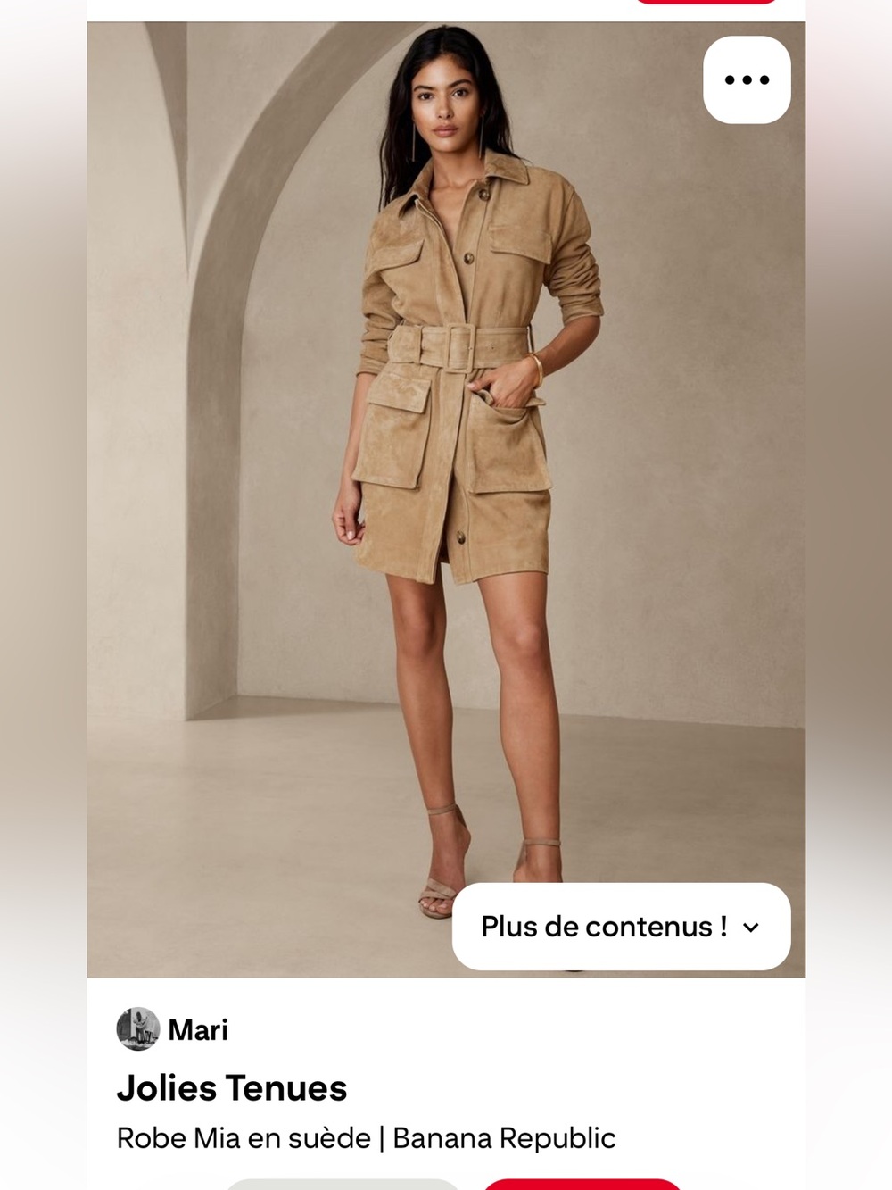 Banana Republic Mia Suede Dress Coat in Camel